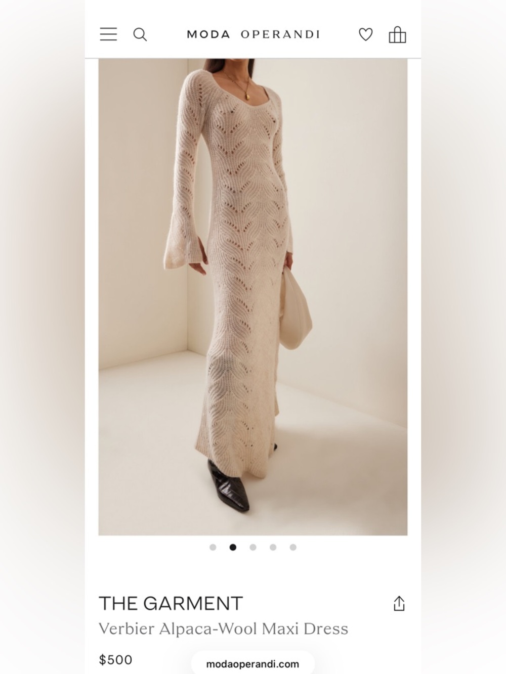 The Garment Verbier Alpaca-Wool Maxi Dress in Cream